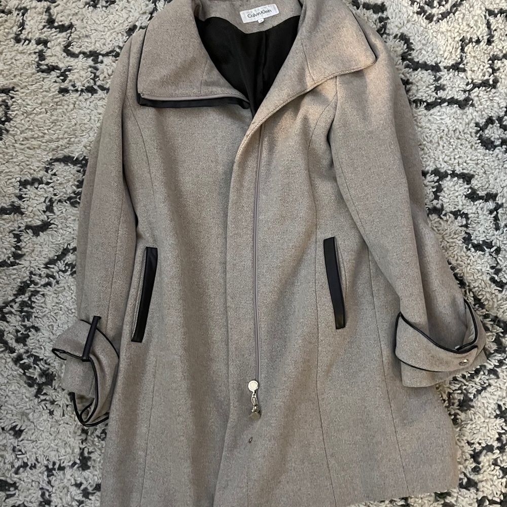 Calvin Klein tan pea coat
